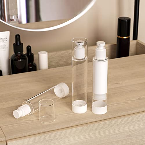 longway 4 Oz 120ml Clear Airless Cosmetic Cream Pump Bottle Travel Size Dispenser Refillable Containers/Foundation Travel Pump Bottle for Shampoo (Pack of 6) - Image 4