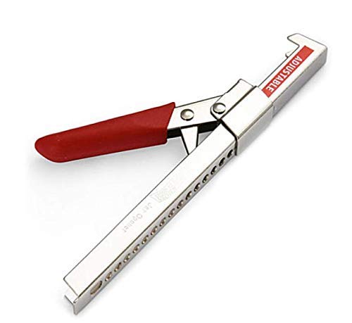 Comfort Grip Jar Opener 75Inch Adjustable Multifunctional Stainless Steel Can Opener with Gripper Arthritis Friendly Soft Rubber Grip Handle Kitchen Accessories Red
