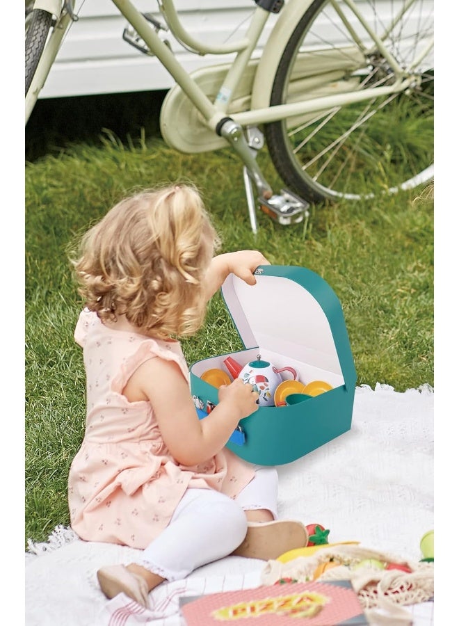 Hape Tea Time Play Set Tea Set with Case Kitchen Accessories Travel - Image 2
