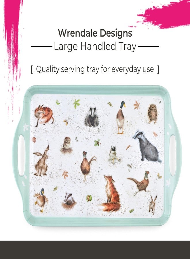 Pimpernel Wrendale Designs Collection Large Handled Tray | Serving Tray for Lunch, Coffee, or Breakfast | Made of Melamine for Indoor and Outdoor use | Measures 18.9" x 11.6" | Dishwasher Safe - Image 3