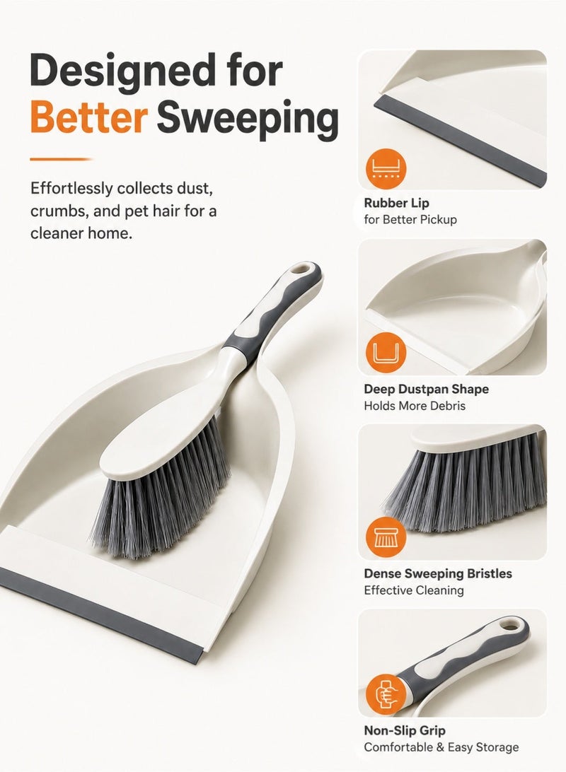 Leoxol Dustpan And Brush Set 2 Pcs | Hand Dust Pan With Portable Cleaning Brush | Compact Mini Broom Set For Floor Desk Pet Hair Keyboard Home Office - Image 4