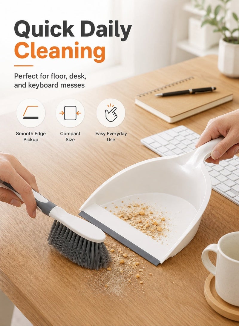 Leoxol Dustpan And Brush Set 2 Pcs | Hand Dust Pan With Portable Cleaning Brush | Compact Mini Broom Set For Floor Desk Pet Hair Keyboard Home Office - Image 3