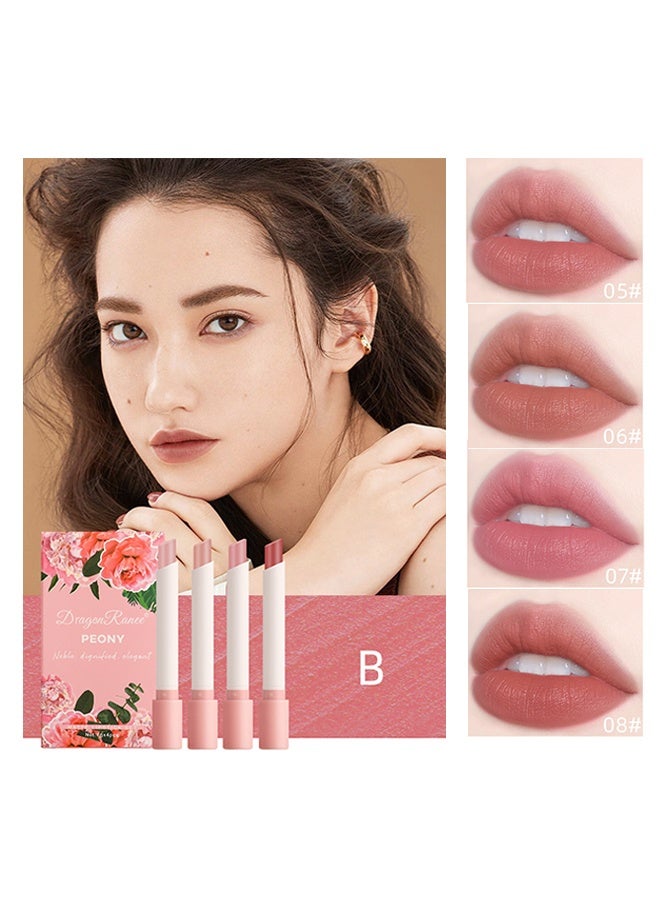 راني دراجون 4 قطع أحمر شفاه غير لامع مجموعة الشفاه اللامع اللامع للماء طويل الأمد محدد الشفاه مجموعة أحمر الشفاه للنساء المكياج (الفاوانيا) - Image 3