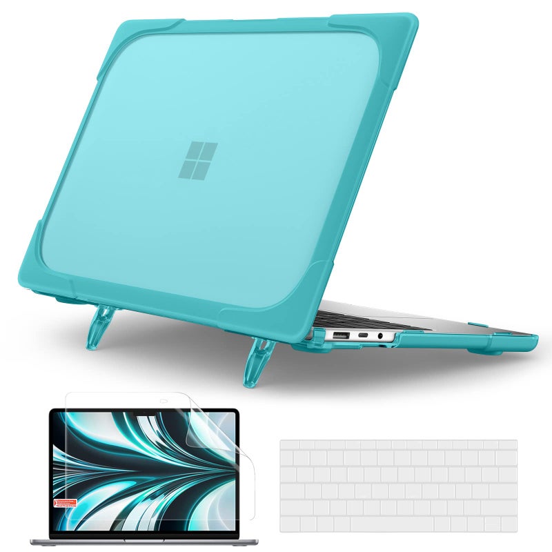 Batianda Heavy Duty Case for 135 Microsoft Surface Laptop 5 43 with Metal Palm RestShockproof Protective Cover with Fold Kickstand for Enhanced Durability Keyboard Cover Screen Protector Blue - Image 2