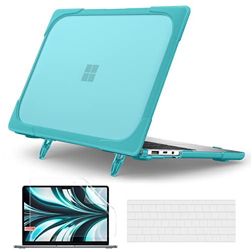 Batianda Heavy Duty Case for 135 Microsoft Surface Laptop 5 43 with Metal Palm RestShockproof Protective Cover with Fold Kickstand for Enhanced Durability Keyboard Cover Screen Protector Blue - Image 1