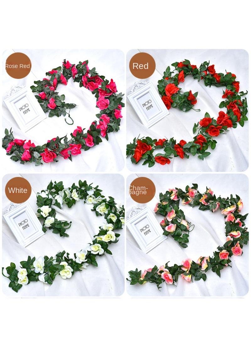 Generic 10Pcs Artificial flower rose vine wall decoration flower vine White  - Image 4