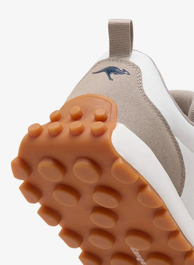 kangaROOS WHITE Men's Panelled Sneakers with Lace-Up Closure for Men | Best Price UAE