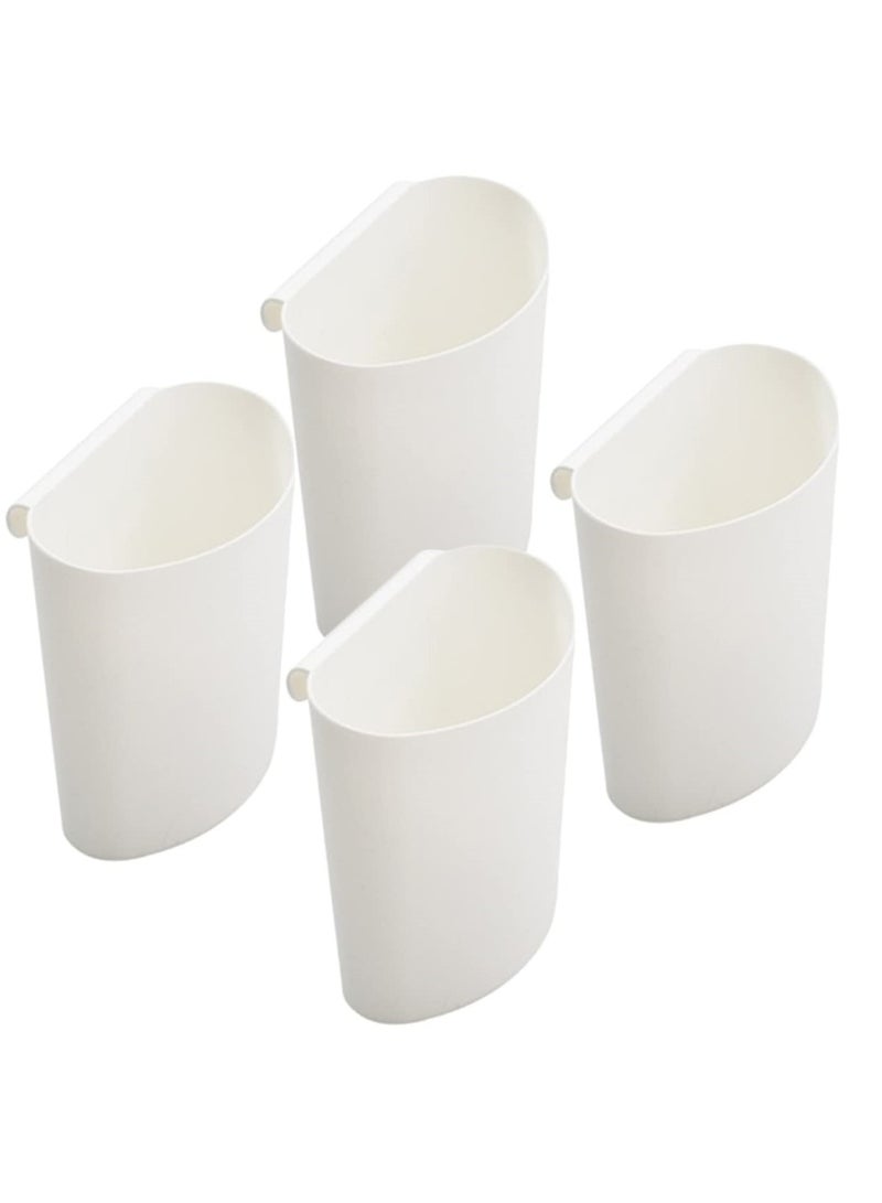 Barakah 4 Pack Hanging Cups for Storage Trolley and Cutlery Rack, Multifunctional Removable Storage Cart Accessories, White - Image 1