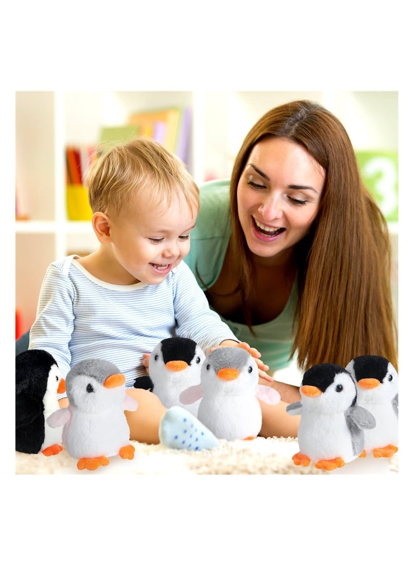 SYOSI - SYOSI, 7pcs Plush Stuffed Penguin Toys with Mom and Small Baby, Realistic Penguin Plushie Toy as Birthday Festival Gift for Kids Boys Girls, Sleep Partners - Image 1