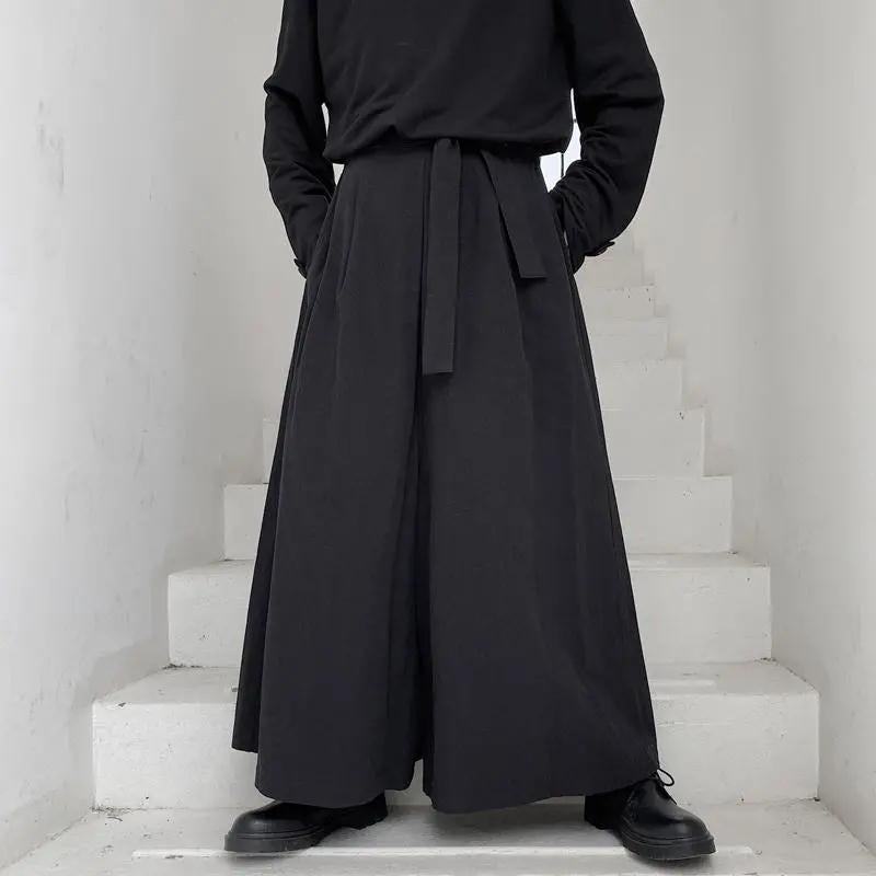 Yamamoto Style Loose Skirt Pants Casual Wide Leg 506# black  - Image 1
