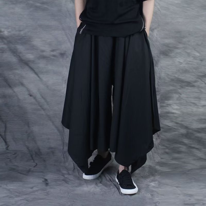 Yamamoto Style Loose Skirt Pants Casual Wide Leg 506# black  - Image 4