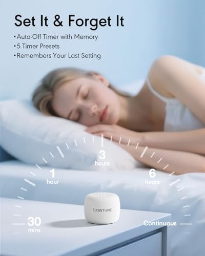 FLOWTUNE Sound Machine Flowtune White Noise Machine for Baby Adults, Mini Portable Sound Machine for Travel, 6H Timer, 18 Soothing Sleep Sounds Gift - Image 5