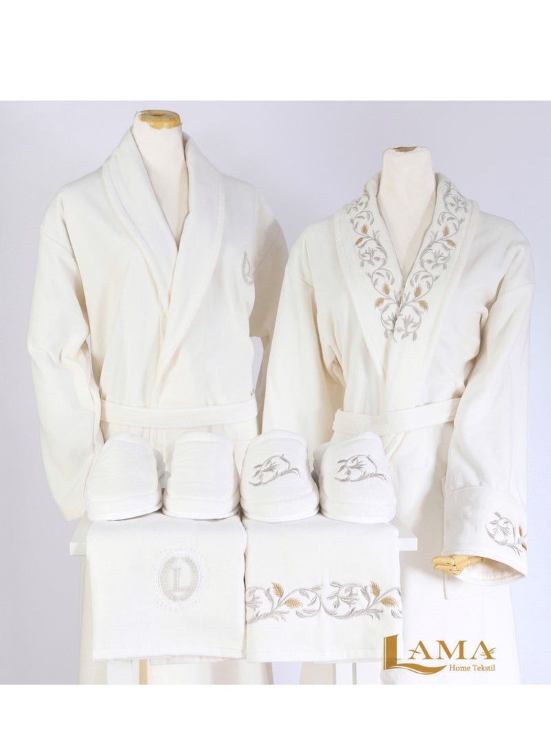 منزل لمى منسوجات طقم روب حمام أثينا كبلز - Image 1