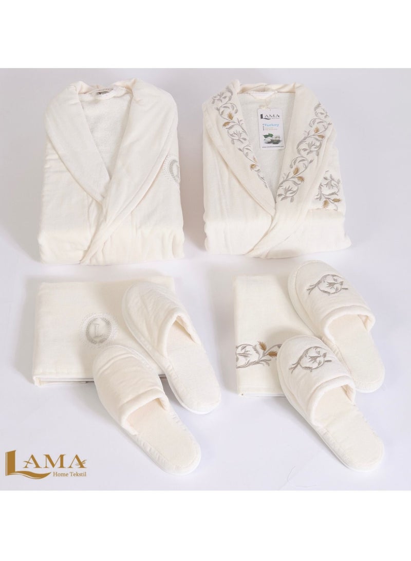 منزل لمى منسوجات طقم روب حمام أثينا كبلز - Image 2