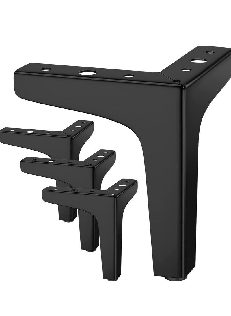 Bukela Furniture Legs, 10cm Heavy Duty Furniture Metal Table Legs with Screws & Protector Feet, Perfect for Cabinet, Wardrobe, TV Cabinets, Drawers, Nightstand (4 Pcs, Black)  - Image 1