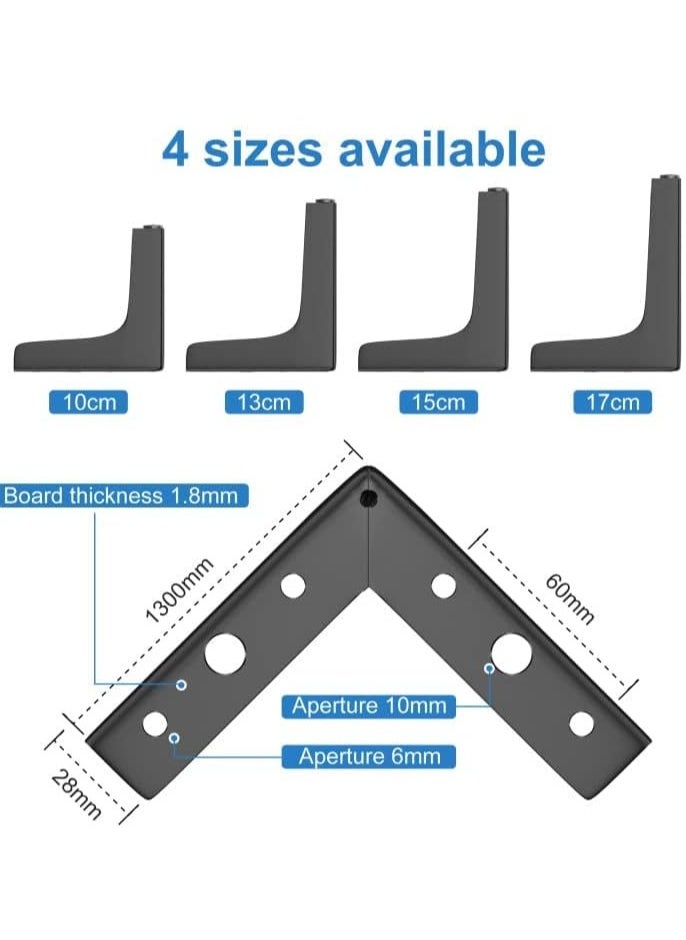Bukela Furniture Legs, 10cm Heavy Duty Furniture Metal Table Legs with Screws & Protector Feet, Perfect for Cabinet, Wardrobe, TV Cabinets, Drawers, Nightstand (4 Pcs, Black)  - Image 3