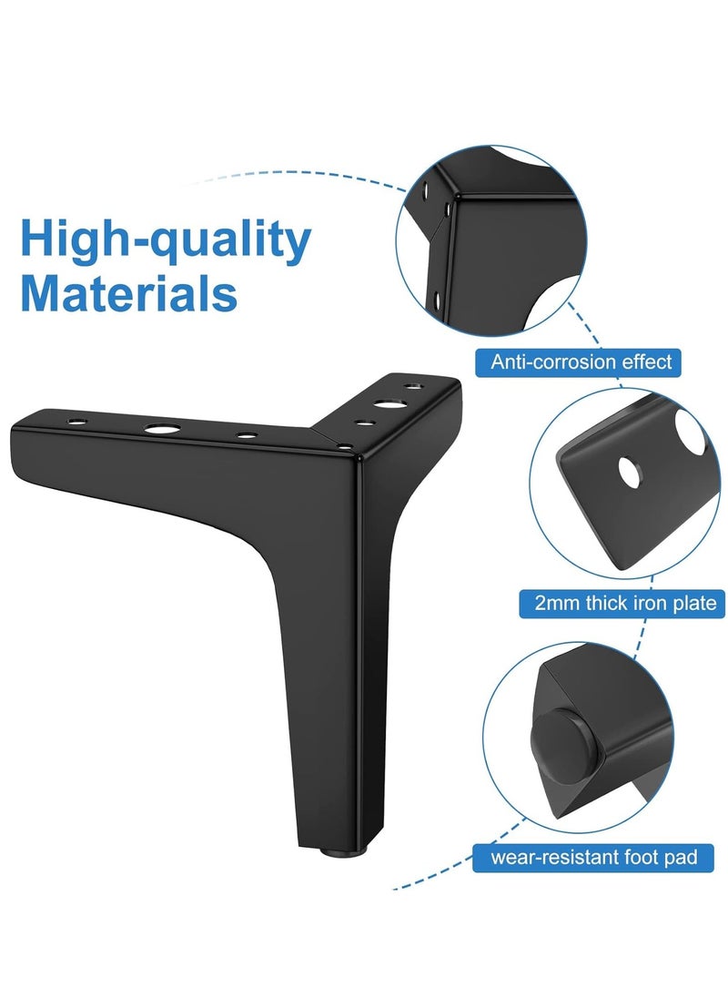 Bukela Furniture Legs, 10cm Heavy Duty Furniture Metal Table Legs with Screws & Protector Feet, Perfect for Cabinet, Wardrobe, TV Cabinets, Drawers, Nightstand (4 Pcs, Black)  - Image 4