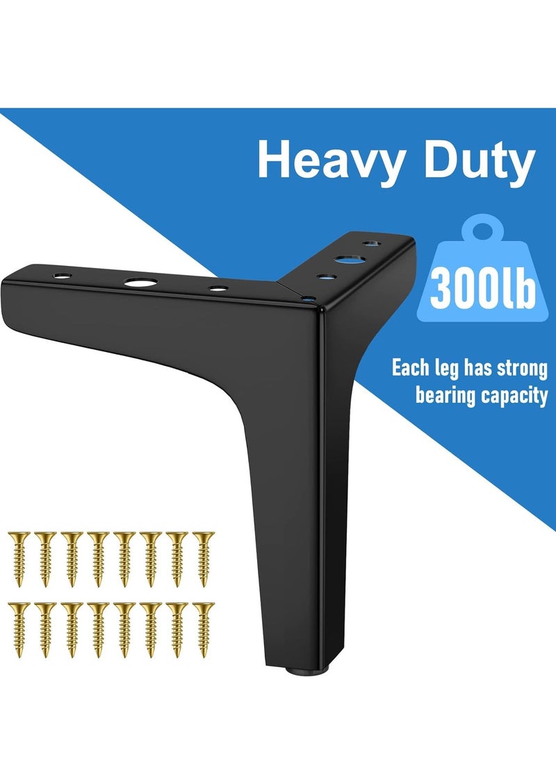 Bukela Furniture Legs, 10cm Heavy Duty Furniture Metal Table Legs with Screws & Protector Feet, Perfect for Cabinet, Wardrobe, TV Cabinets, Drawers, Nightstand (4 Pcs, Black)  - Image 5