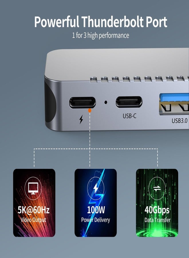 BHHB M82 USB C Hub, Adapter for MacBook Pro Air 8-in-2 for MacBook Accessories with 4K HDMI, PD 100W 40Gbps Thunderbolt 3, USB-C, USB 3.0&2.0, SD and TF Card Slot - Image 3