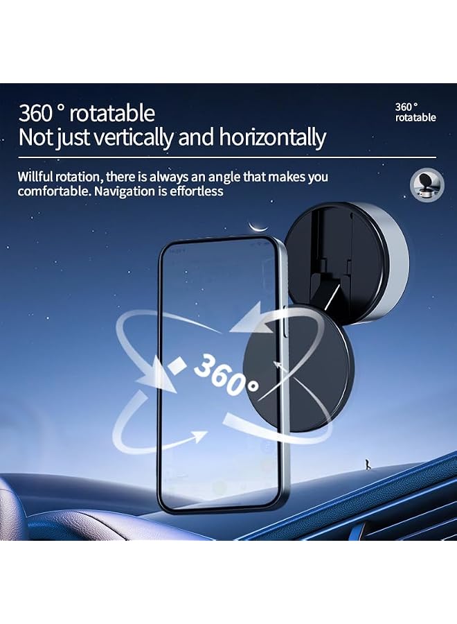 S-TOP Magnetic Suction Phone Holder for Car, Mirror, Gym - Foldable Magnetic Car Cell Phone Holder - Compatible with Metal and Glass Surface (black) - Image 2