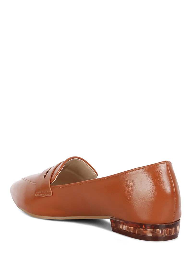 London Rag Tan Flat Formal Loafers