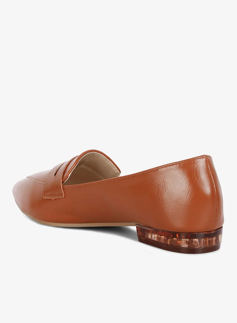 London Rag  Tan Flat Formal Loafers for Women | Best Price UAE