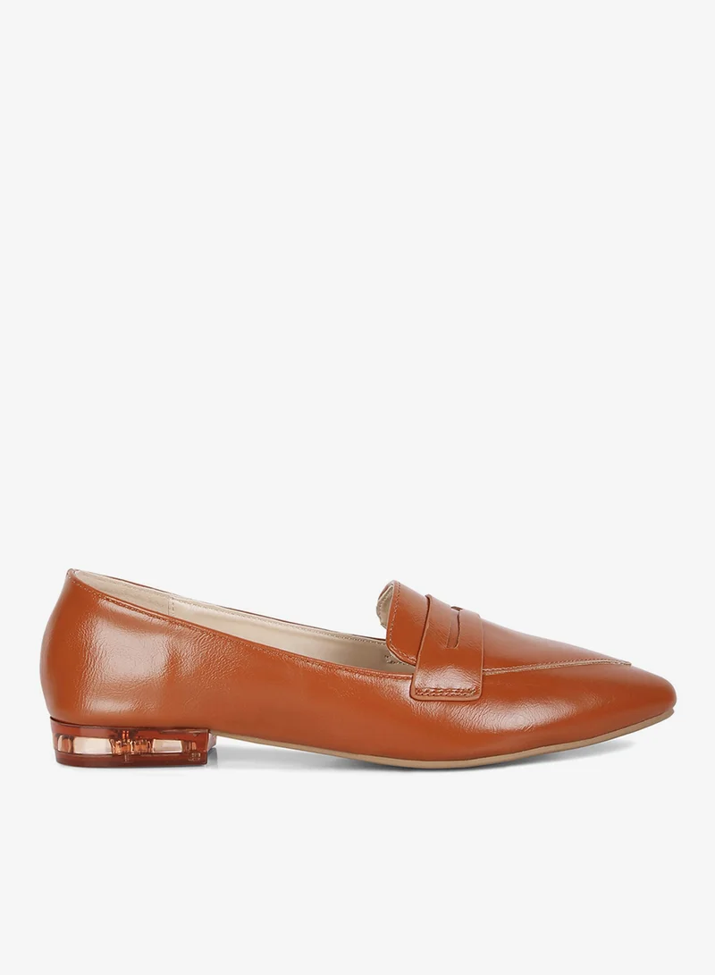 Tan Flat Formal Loafers