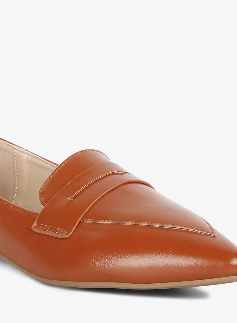 London Rag  Tan Flat Formal Loafers for Women | Best Price UAE
