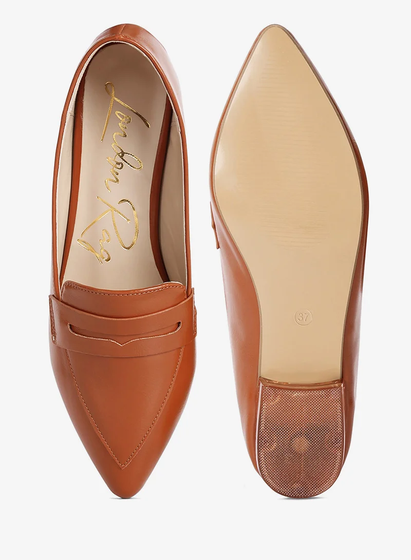 London Rag  Tan Flat Formal Loafers for Women | Best Price UAE