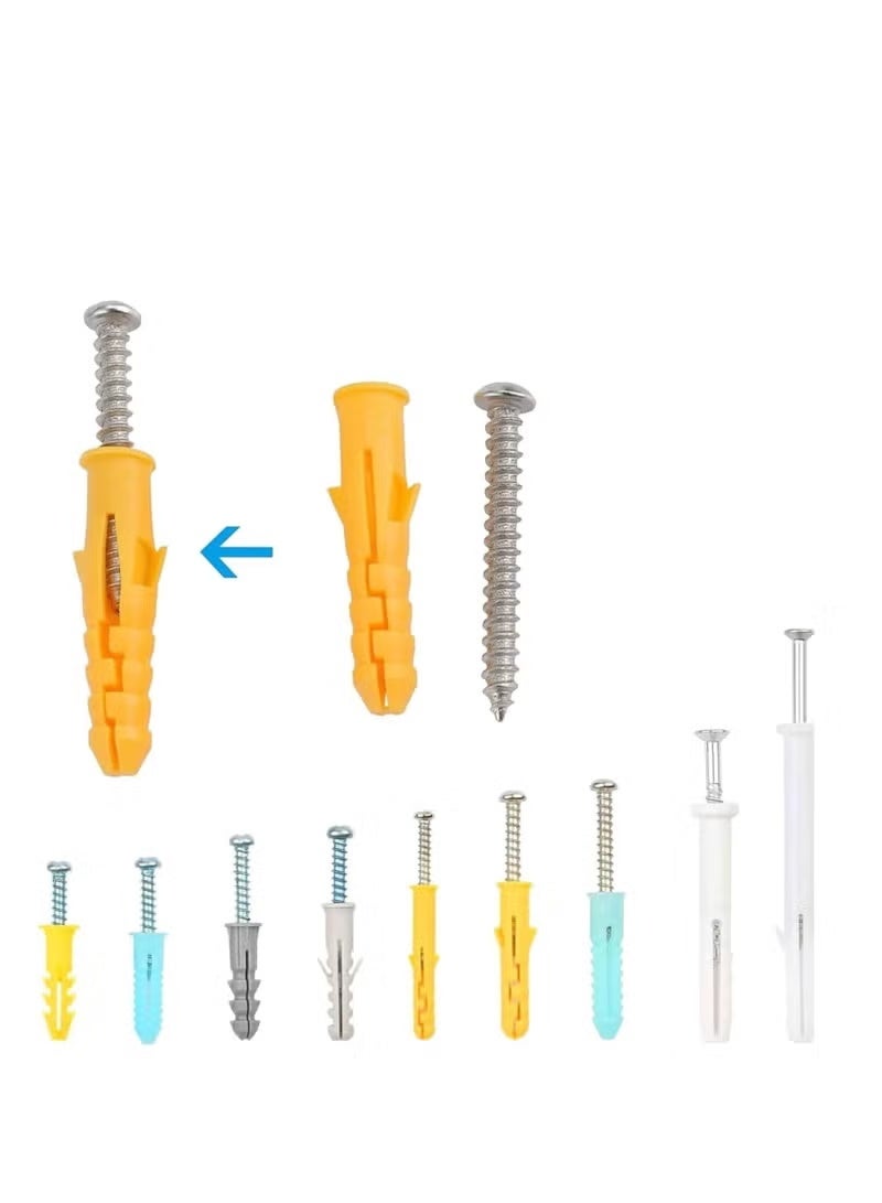 YelaJoy 200Pcs Plastic Drywll Anchors and self Tapping Screws Assortment Kit,Different Sizes of Wall Plugs and Screws Set with Organizer Box, self Drilling Anchor for HollowWall Hanging - Image 4