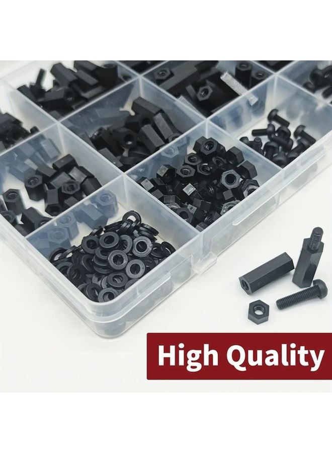 380pcs Black M3 Nylon Hex Standoff Spacer Screw Nut Assorted Kit For PCB Motherboard - Image 4