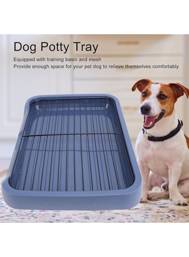 صينية تواليت للكلاب متوسطة الحجم باللون الأزرق من AYNEFY مع شبكة قابلة للإزالة ومجرفة للكلاب الصغيرة والمتوسطة - Image 3