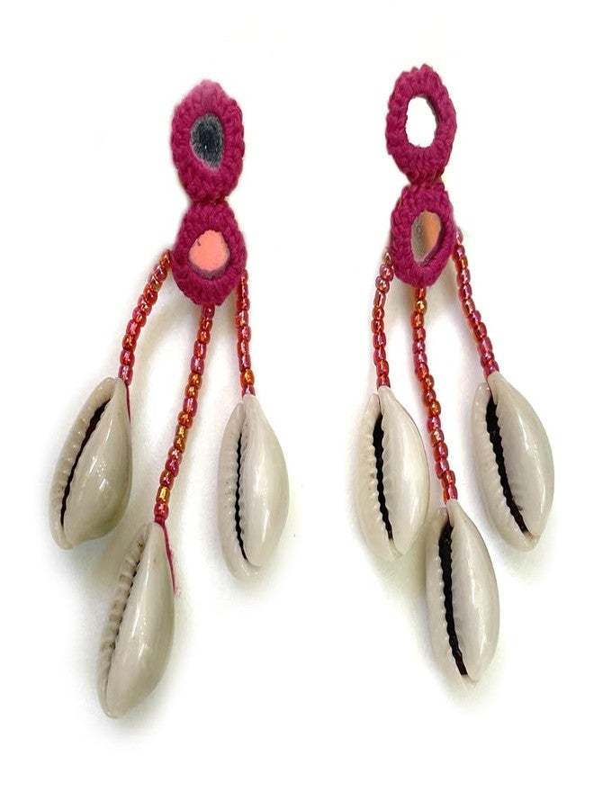 Aesthetics Label Kaudi Shell twistted thread earrings (Pink) - Image 2