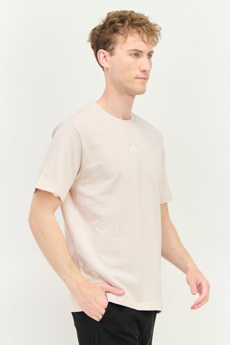 Adidas Men Sportswear Fit Short Sleeves Outdoor T-Shirt, Pink - Image 4