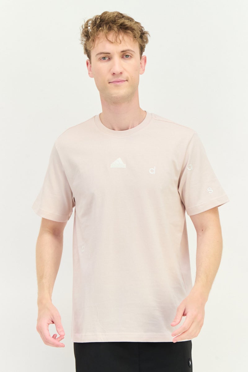 Adidas Men Sportswear Fit Short Sleeves Outdoor T-Shirt, Pink - Image 1