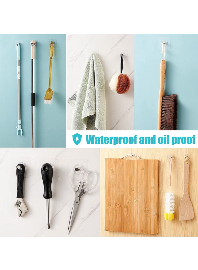 10 PCS Reusable Adhesive Wall Hooks Transparent , Waterproof and Oilproof For Bathroom Kitchen Heavy Duty  - Image 3