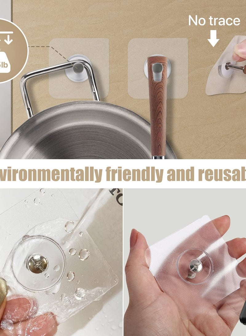 10 PCS Reusable Adhesive Wall Hooks Transparent , Waterproof and Oilproof For Bathroom Kitchen Heavy Duty  - Image 4