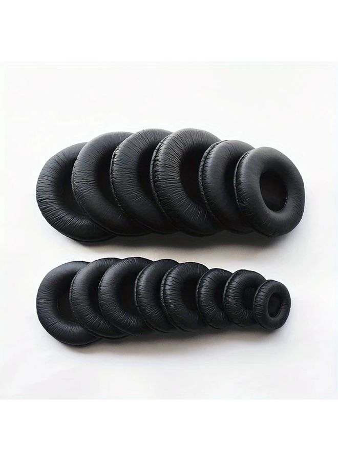 Anti Noise Headphone Ear Cushion Set 2 Pcs PU Leather Protective Pads Size 4 5cm - Image 4