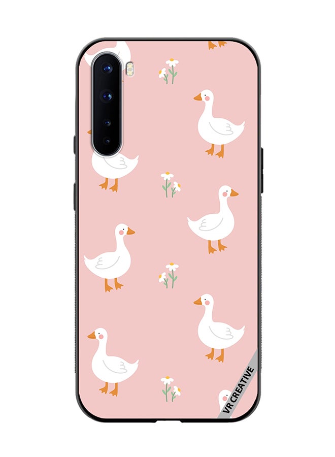 VR CREATIVE Protective Case Cover For OnePlus Nord Cute White Swan Goose Design Multicolour - Image 1
