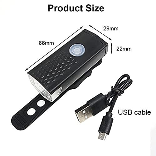 FABSPORTS Aluminum USB Rechargeable LED Bike/Bicycle Light Set, High Bright Front and Back Light, 3 Light Modes, Portable, Waterproof Headlamp (Black) - Image 3