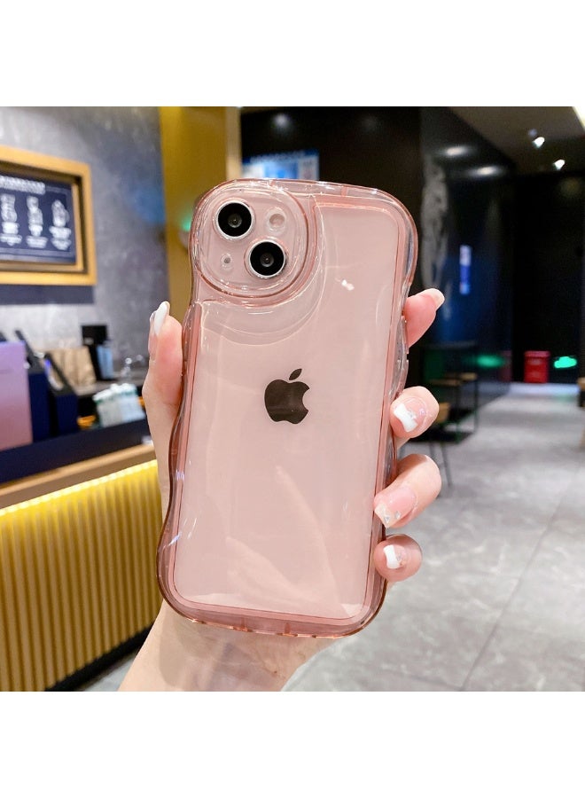 NIBEMINENT Wave Air Cushion Protective TPU Case Cover For iPhone 14, Pink