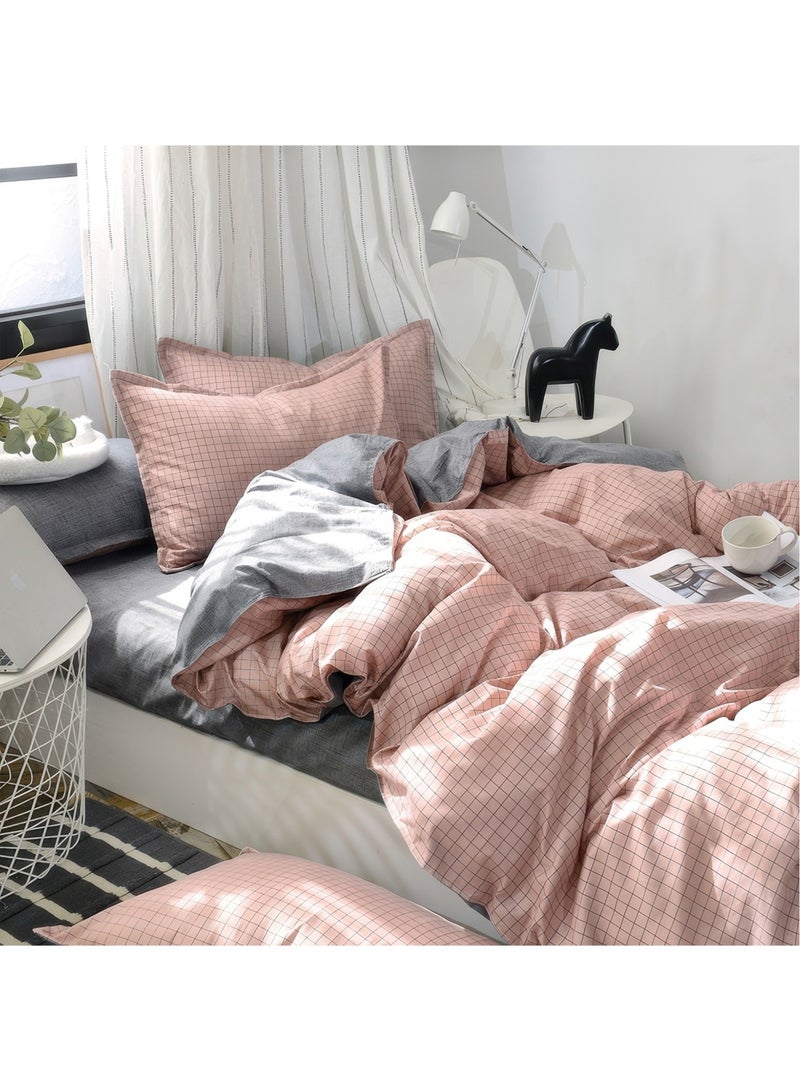 زيريفام طقم غطاء لحاف من 4 قطع، طقم غطاء لحاف من الألياف الدقيقة فائقة النعومة مع سحاب إغلاق، طقم فراش قطني مع غطائين للوسائد (200 × 230 سم) - Image 2