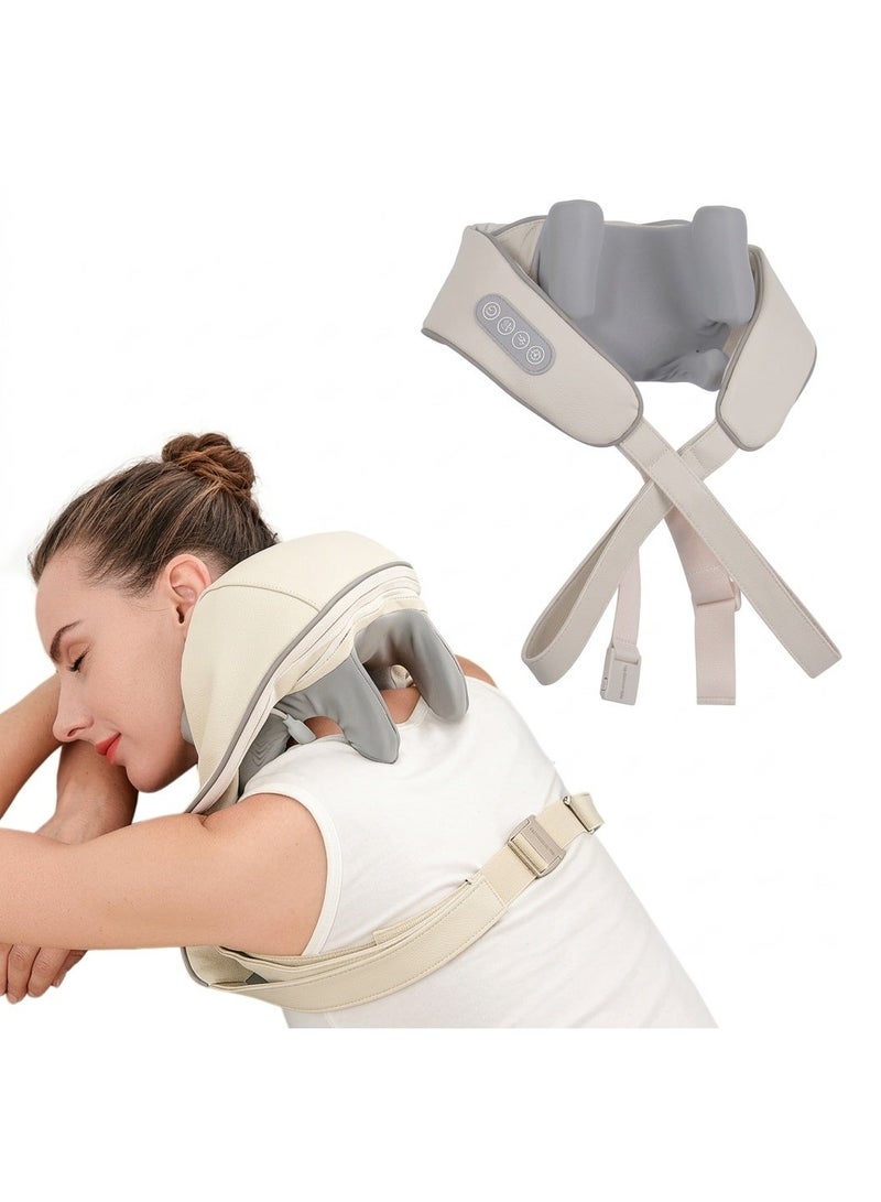 AUX Rechargeable Neck & Shoulder Massager with Heat – Deep Tissue Kneading for Back & Feet – Electric Wireless Massager for Muscle Pain Relief & Daily Relaxation - Image 1