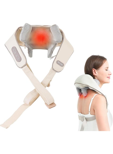 Rechargeable Neck & Shoulder Massager with Heat – Deep Tissue Kneading for Back & Feet – Electric Wireless Massager for Muscle Pain Relief & Daily Relaxation
