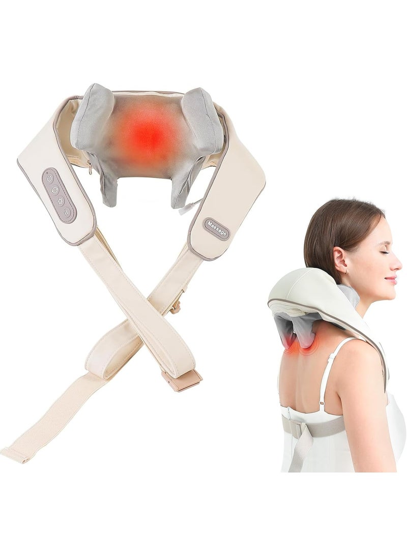 AUX Rechargeable Neck & Shoulder Massager with Heat – Deep Tissue Kneading for Back & Feet – Electric Wireless Massager for Muscle Pain Relief & Daily Relaxation - Image 1