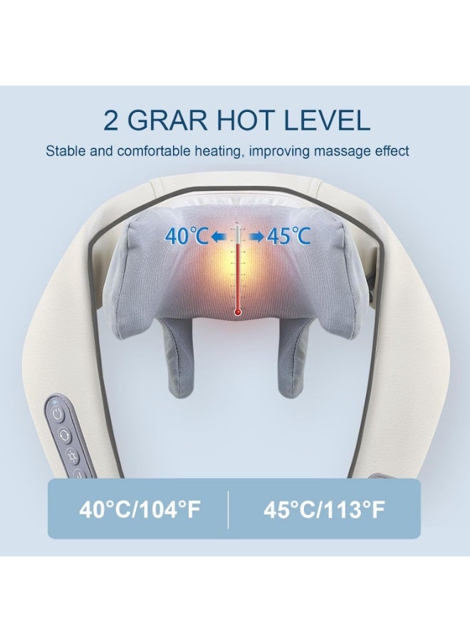 AUX Rechargeable Neck & Shoulder Massager with Heat – Deep Tissue Kneading for Back & Feet – Electric Wireless Massager for Muscle Pain Relief & Daily Relaxation - Image 2