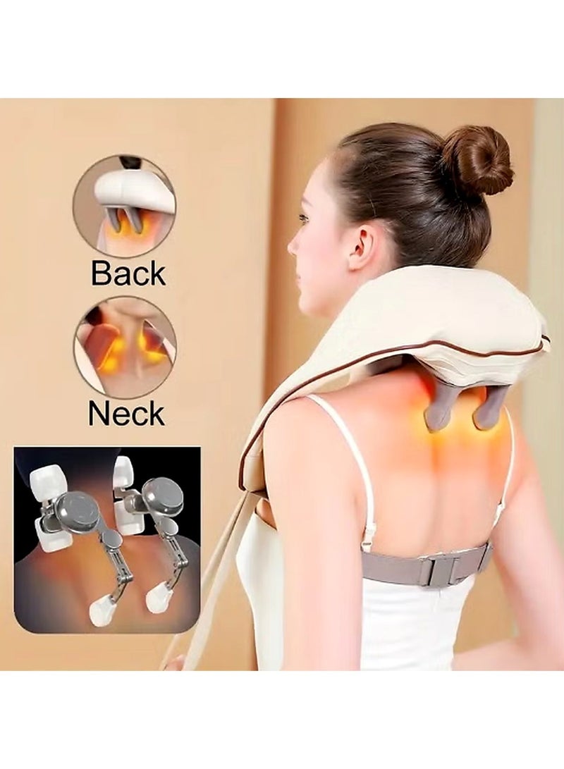 أيه يو إكس جهاز تدليك الرقبة والكتفين مع خاصية التسخين – تدليك عميق للأنسجة للظهر والقدمين – مساج كهربائي لاسلكي قابل للشحن لتخفيف آلام العضلات والإجهاد اليومي - Image 3
