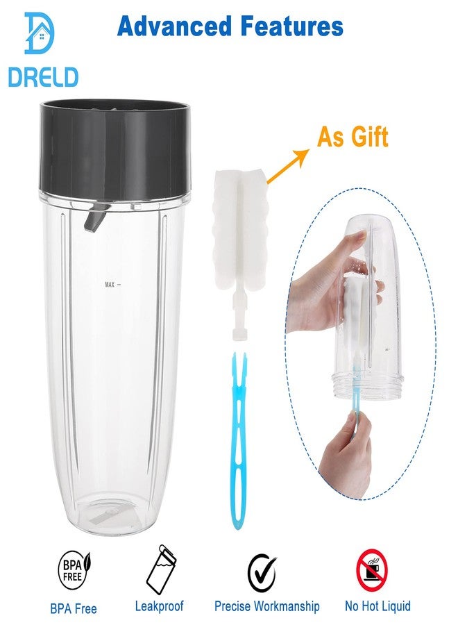 DRELD 32oz Blender Cup and Extractor Blade with 2 Rubber Gasket, 5 Pieces Compatible with Nutribullet 600W/900W High-Speed Blender/Mixer System - Image 2