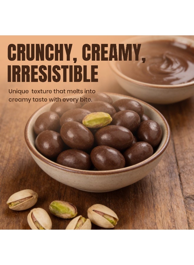 Karish Pistachio Milk Chocolate Dragee 50g – Crunchy Sweet Nut Snack – Made in UAE – Premium Pistachio Coated in Milk Chocolate - Image 3