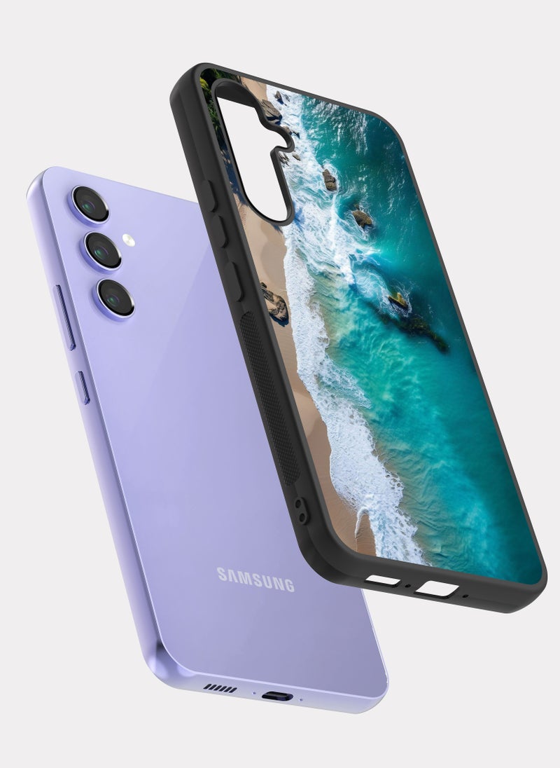 PXLAAT Samsung Galaxy A54 case cover Aerial View Of A Beach - Image 2